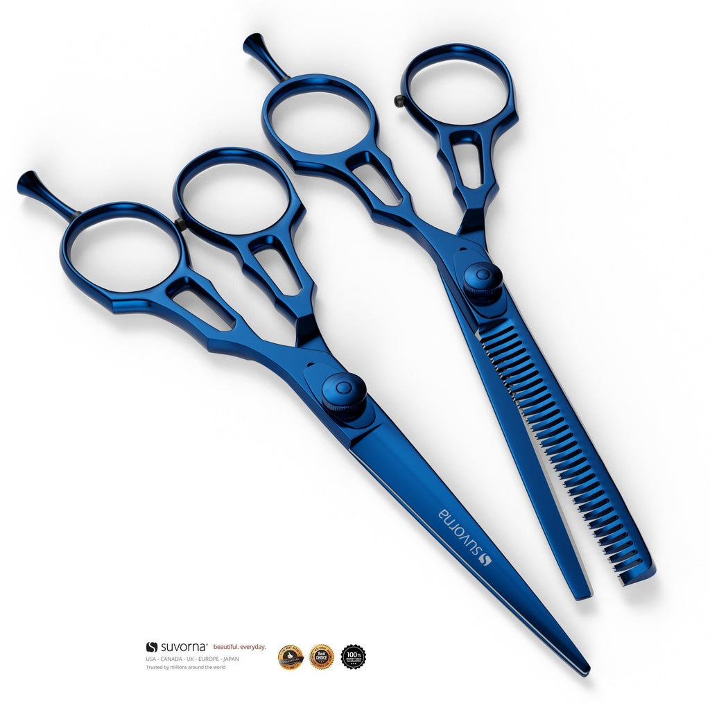 Suvorna 5.5 inch Barber Scissors | hair shears professional | haircutting  scissors for adults | Hair Scissors Women & Men | Hairdresser Scissors 