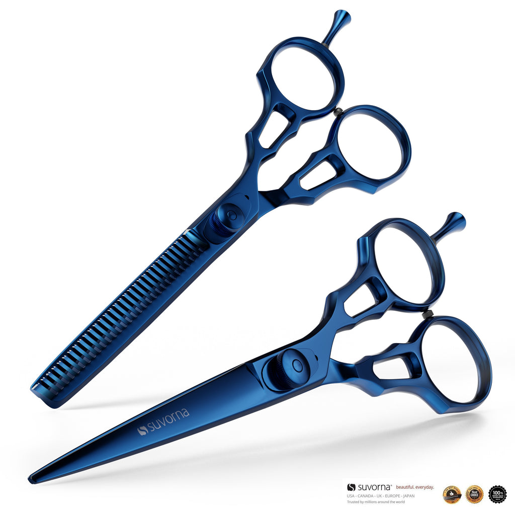 Suvorna 5.5 inch Barber Scissors | hair shears professional | haircutting  scissors for adults | Hair Scissors Women & Men | Hairdresser Scissors 
